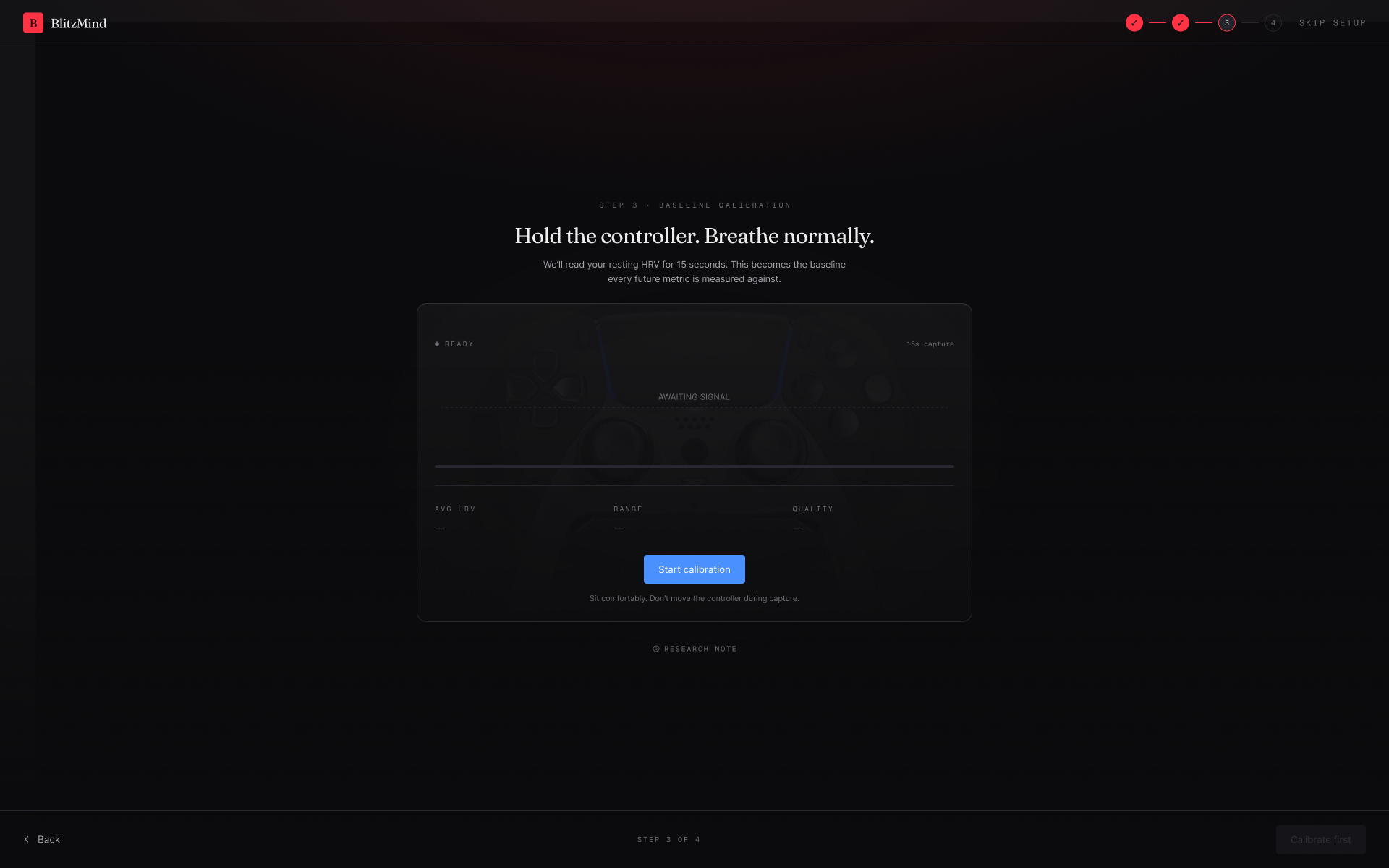 Onboarding — calibrate baseline